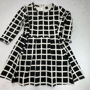 K by Kersh Geometric 3/4 Cuffed Sleeve Dress with Pockets Womens Size L